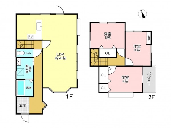 加古川市野口町長砂、中古一戸建ての間取り画像です