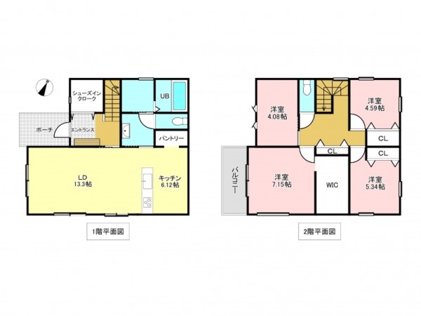 加古川市尾上町池田、新築一戸建ての間取り画像です