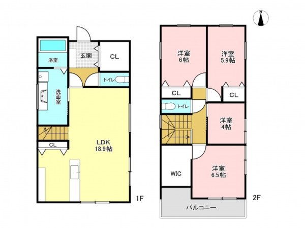 加古川市尾上町養田、新築一戸建ての間取り画像です