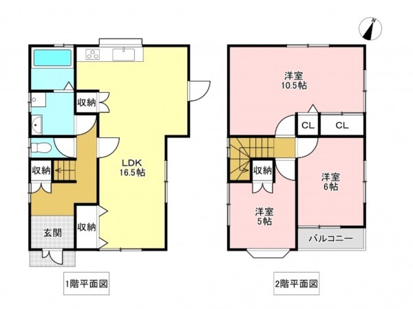加古川市別府町別府、中古一戸建ての間取り画像です