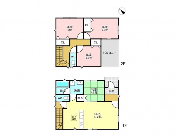 加古川市別府町新野辺北町、中古一戸建ての間取り画像です