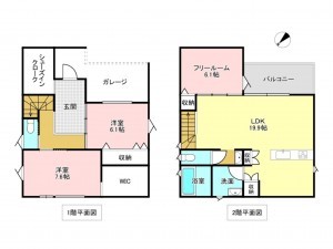 加古川市尾上町今福、新築一戸建ての間取り画像です