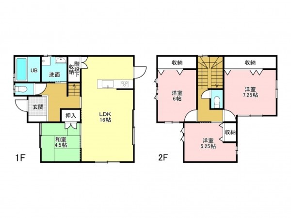 加古川市東神吉町西井ノ口、中古一戸建ての間取り画像です