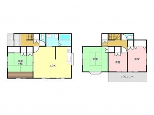 加古川市別府町別府、中古一戸建ての間取り画像です