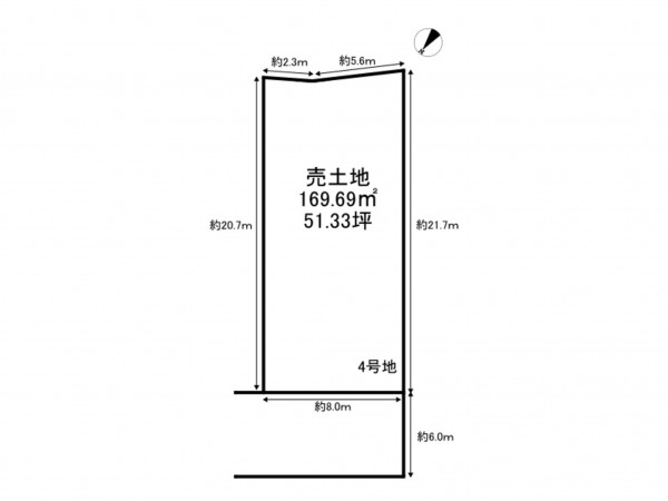 加古川市野口町長砂、土地の間取り画像です