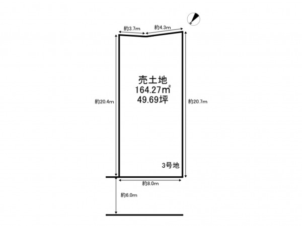 加古川市野口町長砂、土地の間取り画像です