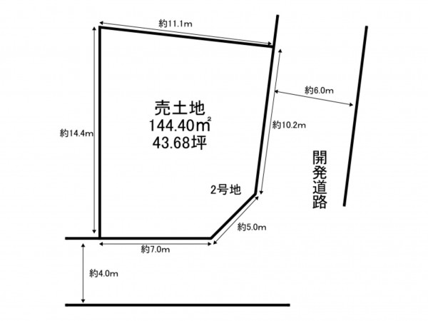 加古川市野口町長砂、土地の間取り画像です