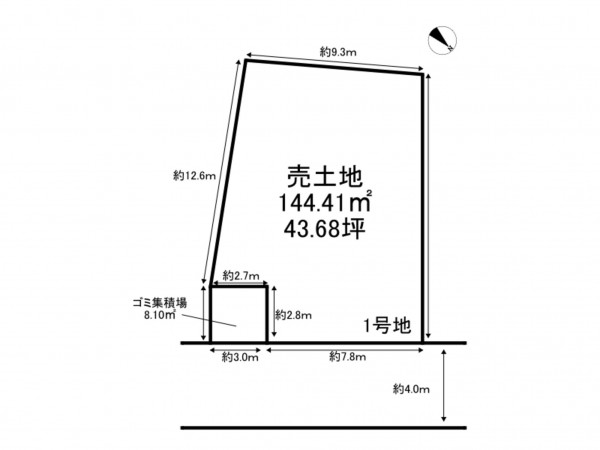 加古川市野口町長砂、土地の間取り画像です