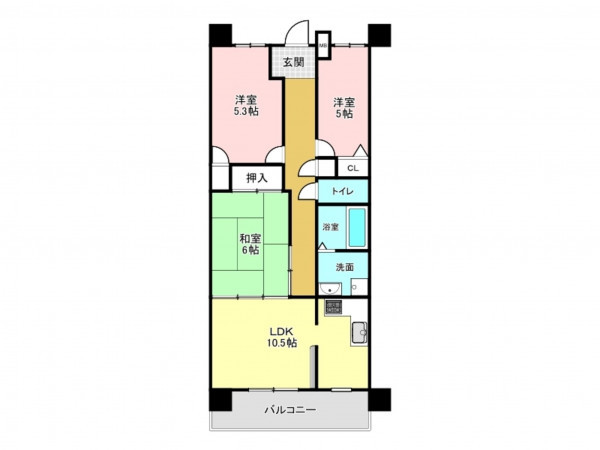 加古川市平岡町土山、マンションの間取り画像です