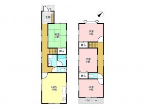 加古川市平岡町高畑、中古一戸建ての間取り画像です