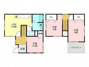 加古川市平岡町新在家、中古一戸建ての間取り画像です