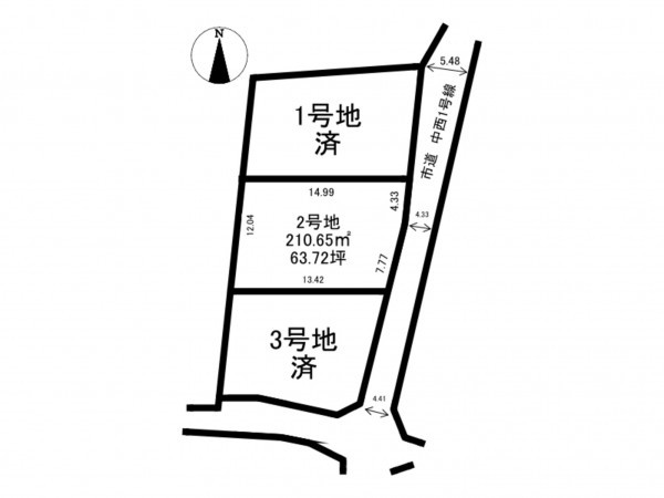 加古川市西神吉町中西、土地の間取り画像です