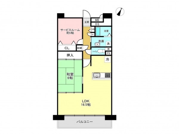 加古川市尾上町口里、マンションの間取り画像です