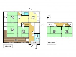 加古川市志方町上冨木、中古一戸建ての間取り画像です
