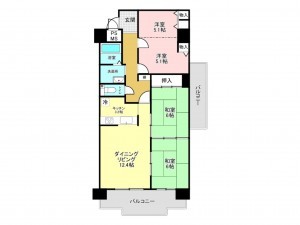 加古川市平岡町中野、マンションの間取り画像です