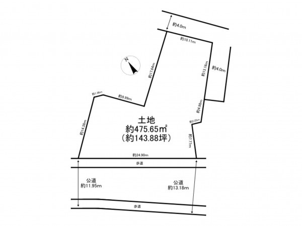 加古川市平岡町一色、土地の間取り画像です