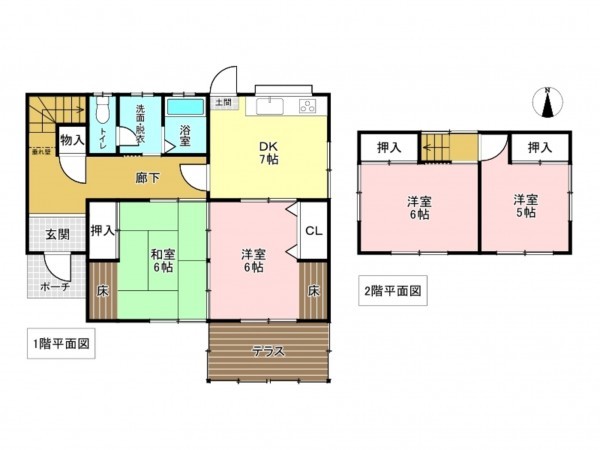 加古川市東神吉町西井ノ口、中古一戸建ての間取り画像です