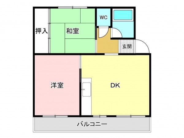 加古川市野口町長砂、マンションの間取り画像です