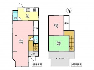 加古川市野口町野口、中古一戸建ての間取り画像です