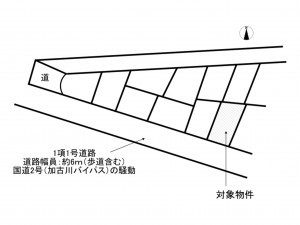 加古川市西神吉町岸、土地の間取り画像です