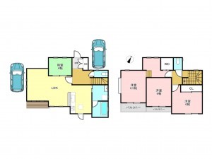 加古川市平岡町土山、中古一戸建ての間取り画像です
