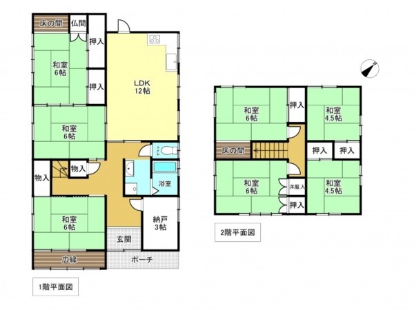 加古川市平岡町二俣、中古一戸建ての間取り画像です