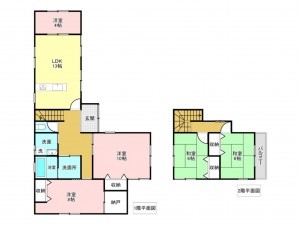 加古川市神野町石守、中古一戸建ての間取り画像です