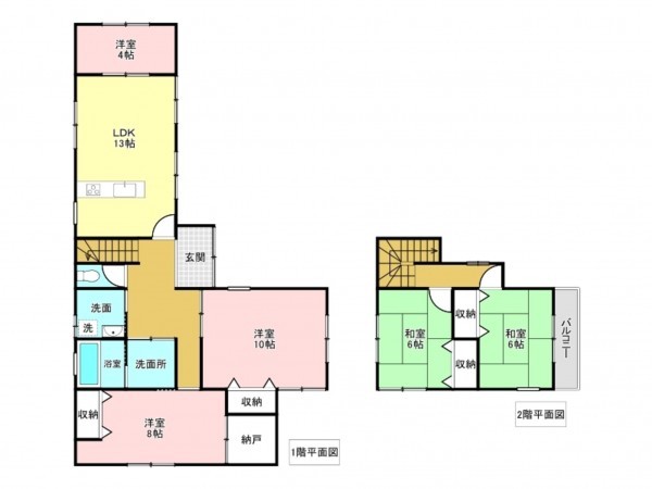 加古川市神野町石守、中古一戸建ての間取り画像です