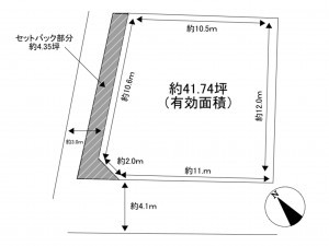 加古川市野口町水足、土地の間取り画像です