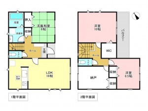 加古川市東神吉町神吉、新築一戸建ての間取り画像です