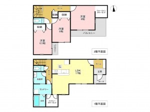 加古川市尾上町養田、新築一戸建ての間取り画像です