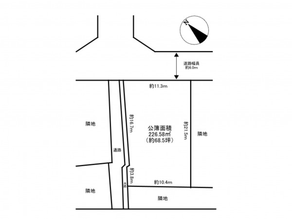 加古川市平岡町一色東、土地の間取り画像です