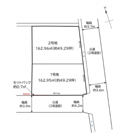 加古川市東神吉町西井ノ口、土地の間取り画像です