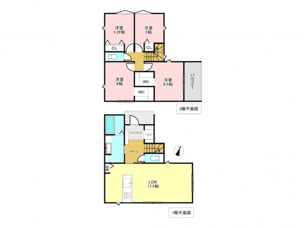 加古川市平岡町高畑、新築一戸建ての間取り画像です