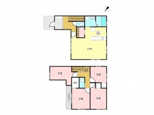 加古川市尾上町口里、新築一戸建ての間取り画像です