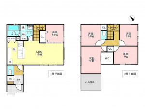 加古川市野口町北野、新築一戸建ての間取り画像です