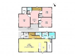 加古川市東神吉町出河原、新築一戸建ての間取り画像です