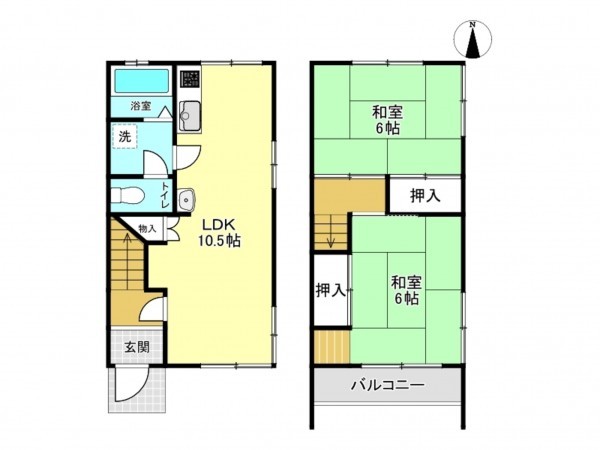 加古川市尾上町池田、中古一戸建ての間取り画像です
