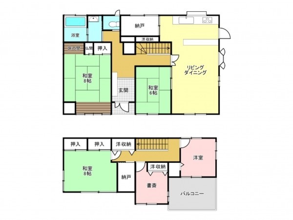 加古川市西神吉町岸、中古一戸建ての間取り画像です