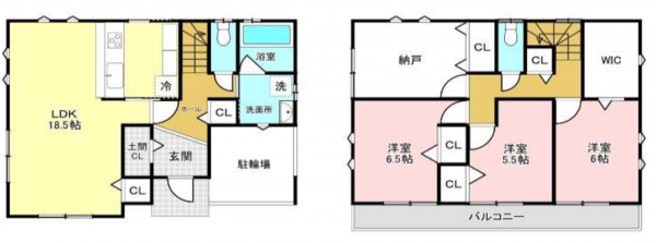 明石市、中古一戸建ての間取り画像です