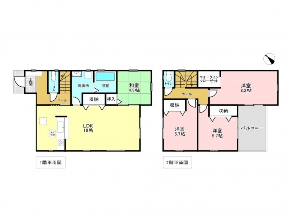 加古川市東神吉町神吉、新築一戸建ての間取り画像です