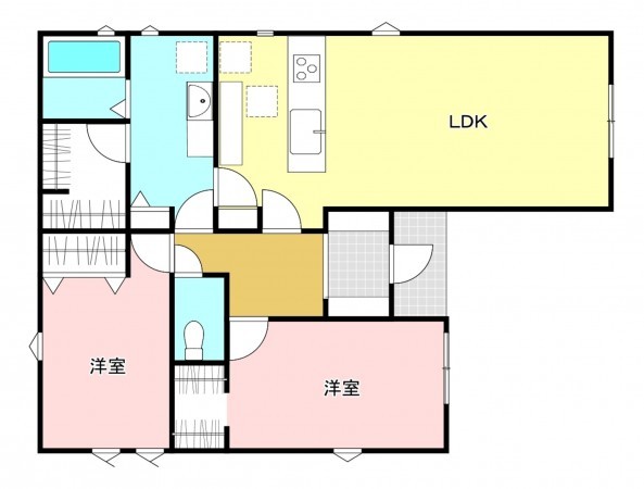 加古川市平岡町土山、新築一戸建ての間取り画像です