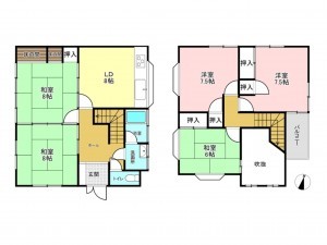 加古川市東神吉町出河原、中古一戸建ての間取り画像です