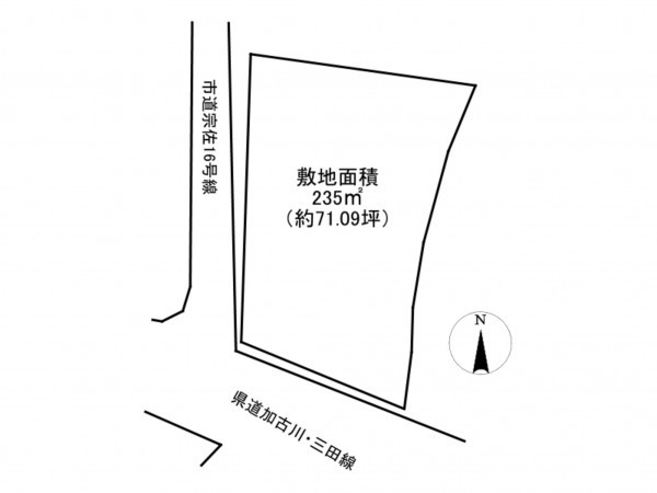 加古川市八幡町宗佐、土地の間取り画像です