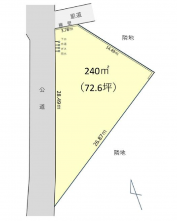 加古川市野口町野口、土地の間取り画像です