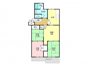 加古川市平岡町山之上、マンションの間取り画像です
