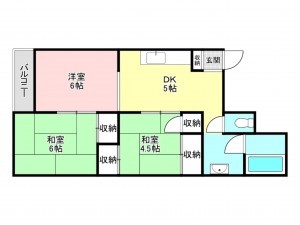 加古川市平岡町新在家、マンションの間取り画像です