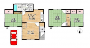 加古川市平岡町土山、中古一戸建ての間取り画像です