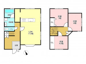 加古川市野口町古大内、中古一戸建ての間取り画像です