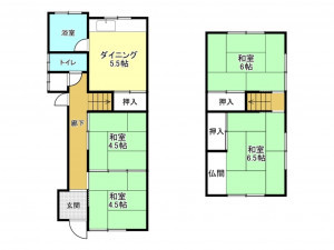 加古川市野口町二屋、中古一戸建ての間取り画像です